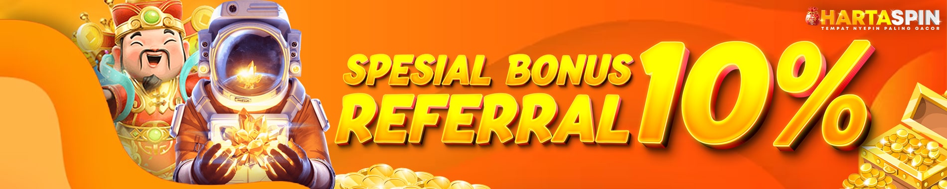 Raih bonus referral hingga 10% di hartaspin